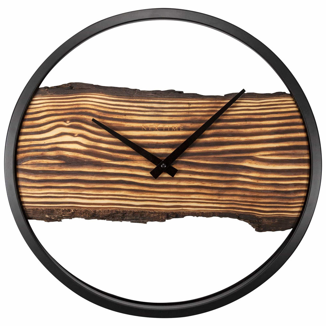 Wooden Wall Clock - Silent - 30cm - Wood/ Metal - Forest - Goat Corp