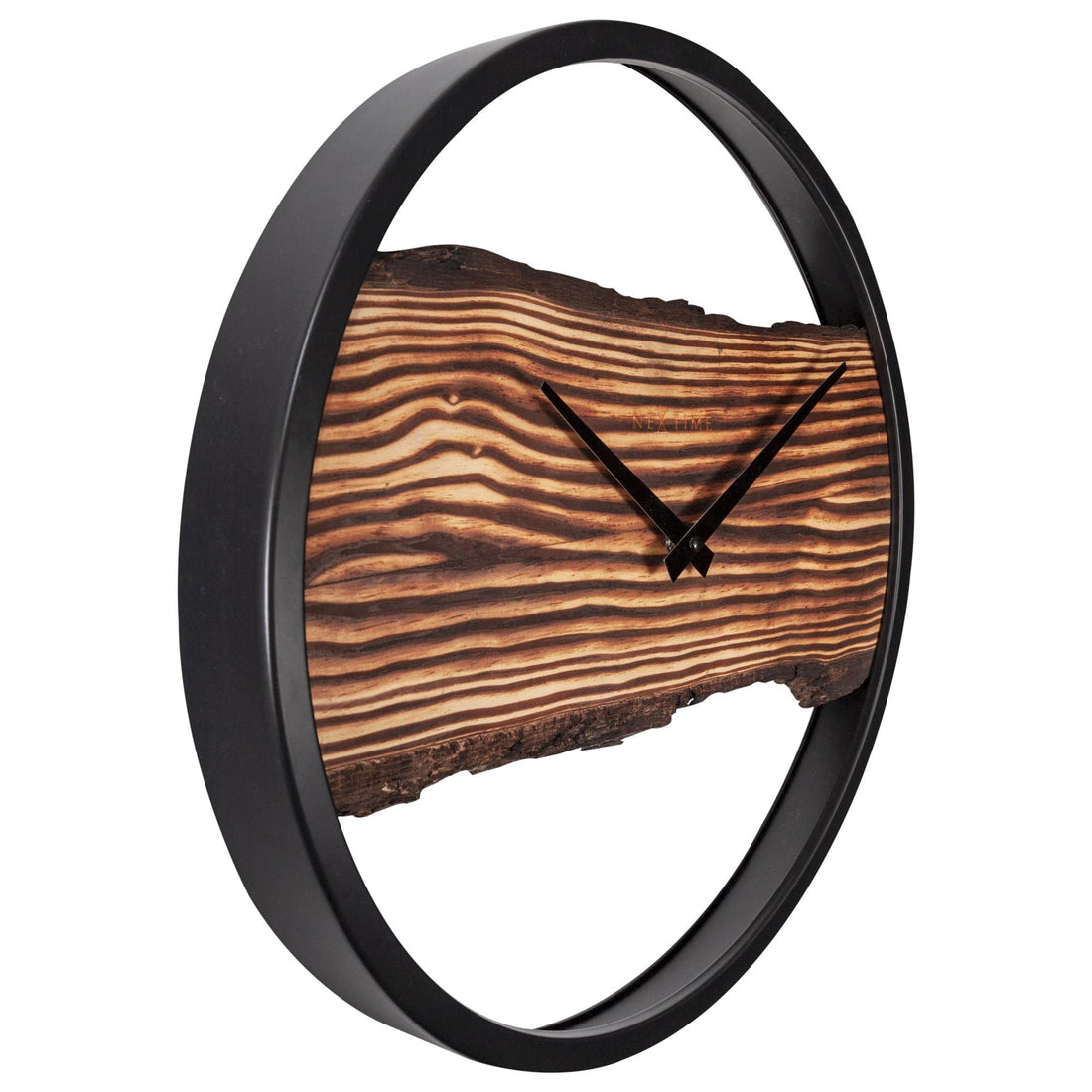 Wooden Wall Clock - Silent - 30cm - Wood/ Metal - Forest - Goat Corp