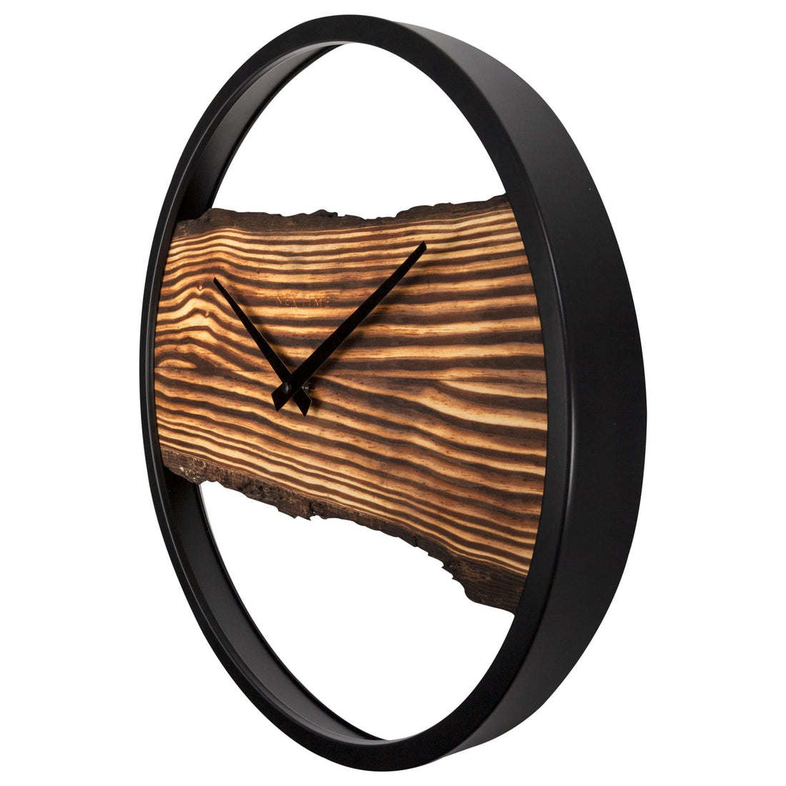 Wooden Wall Clock - Silent - 30cm - Wood/ Metal - Forest - Goat Corp
