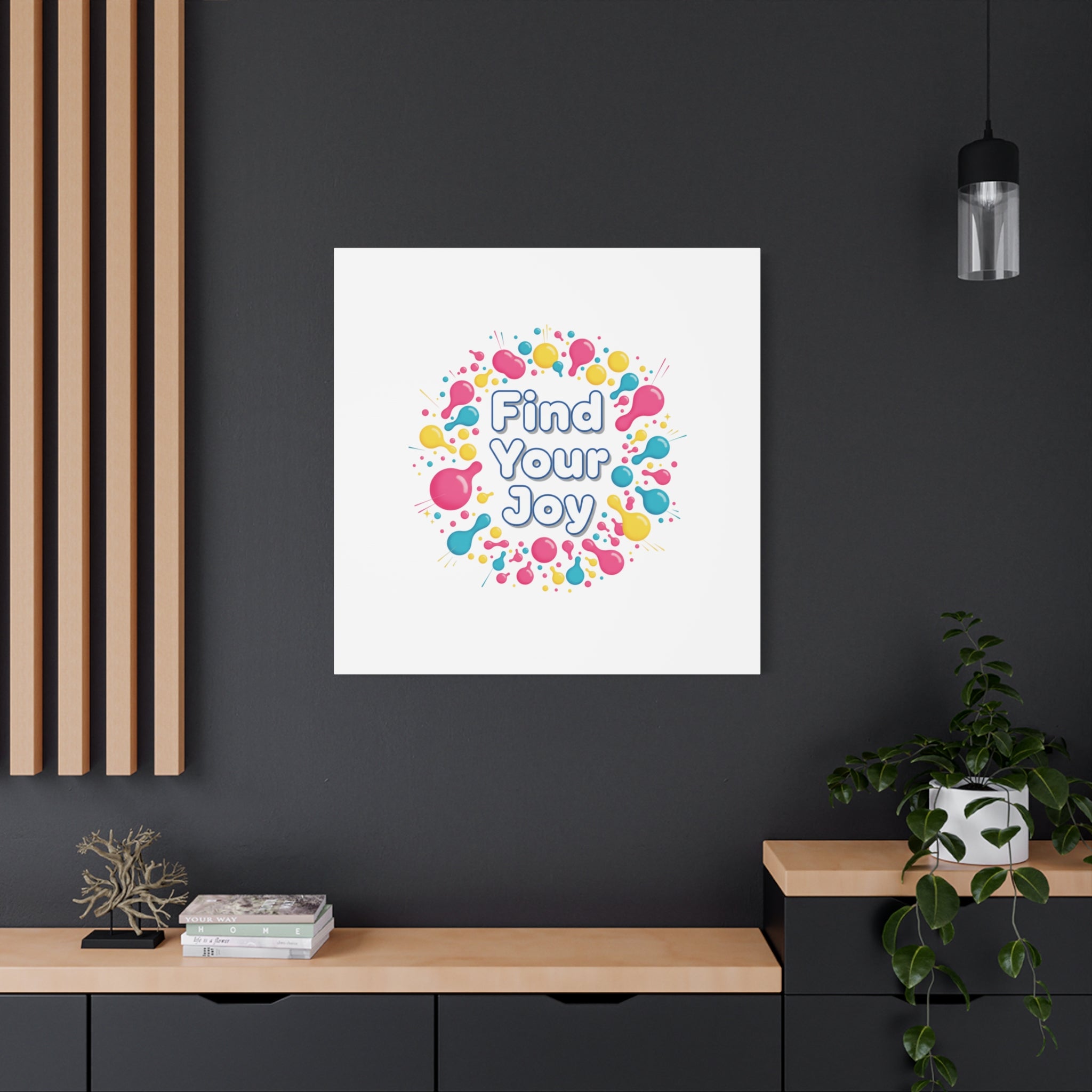 Find Your Joy Canvas | Dopamine Decor, Neon Gradient Squiggle Art