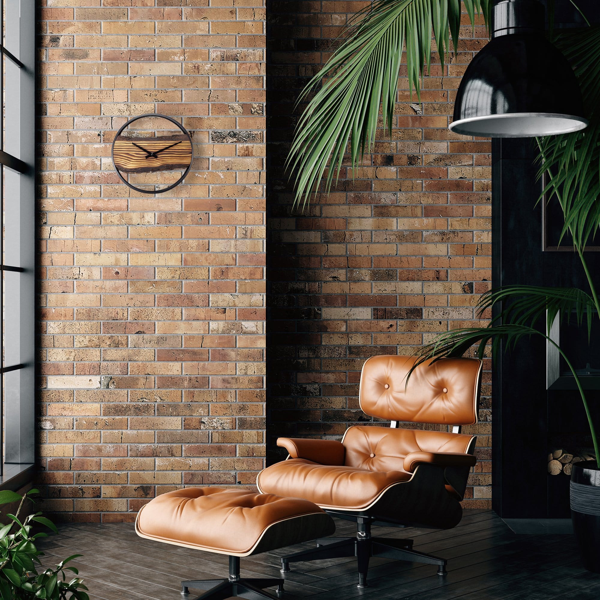 Wooden Wall Clock - Silent - 30cm - Wood/ Metal - Forest - Goat Corp