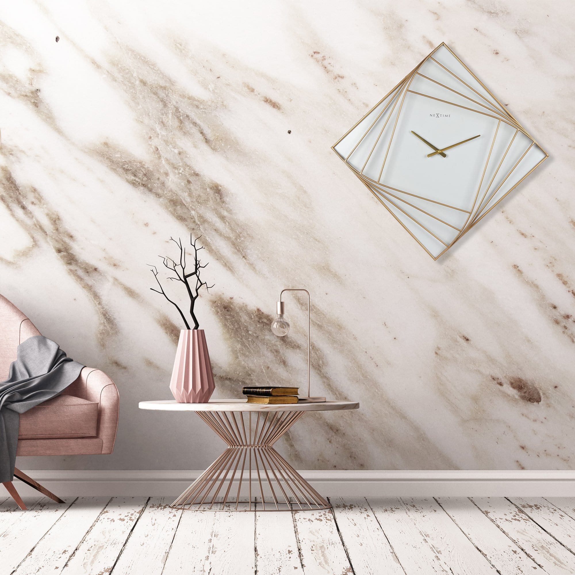 Large Square Wall Clock - 85x85cm -  Metal - Turning Square - Goat Corp