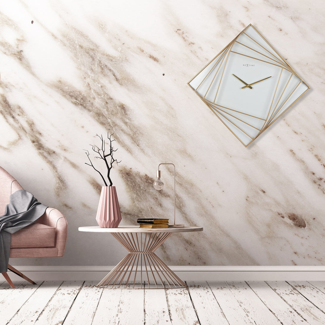 Large Square Wall Clock - 85x85cm -  Metal - Turning Square - Goat Corp