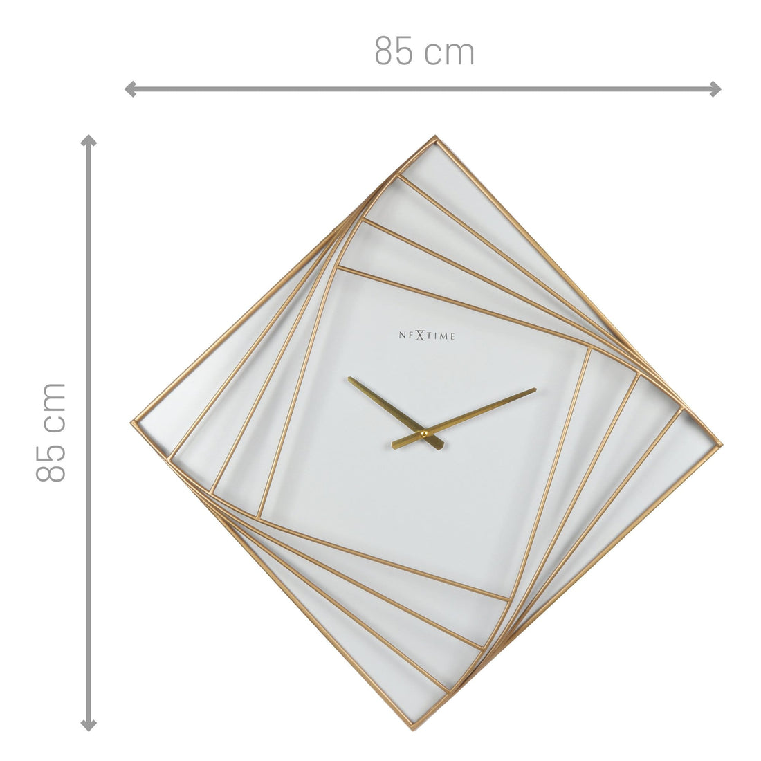 Large Square Wall Clock - 85x85cm -  Metal - Turning Square - Goat Corp