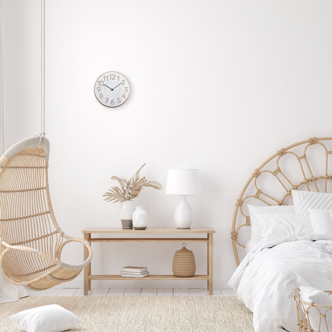 Japanese Design Wall Clock - Concrete/Wood - 30cm - Taimingu - Goat Corp