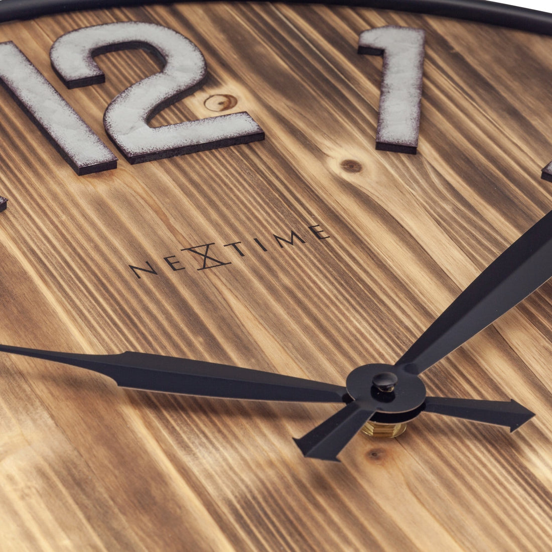 Large Wall Clock - 50cm - Silent - Wood - Metal - "Aberdeen" - Goat Corp