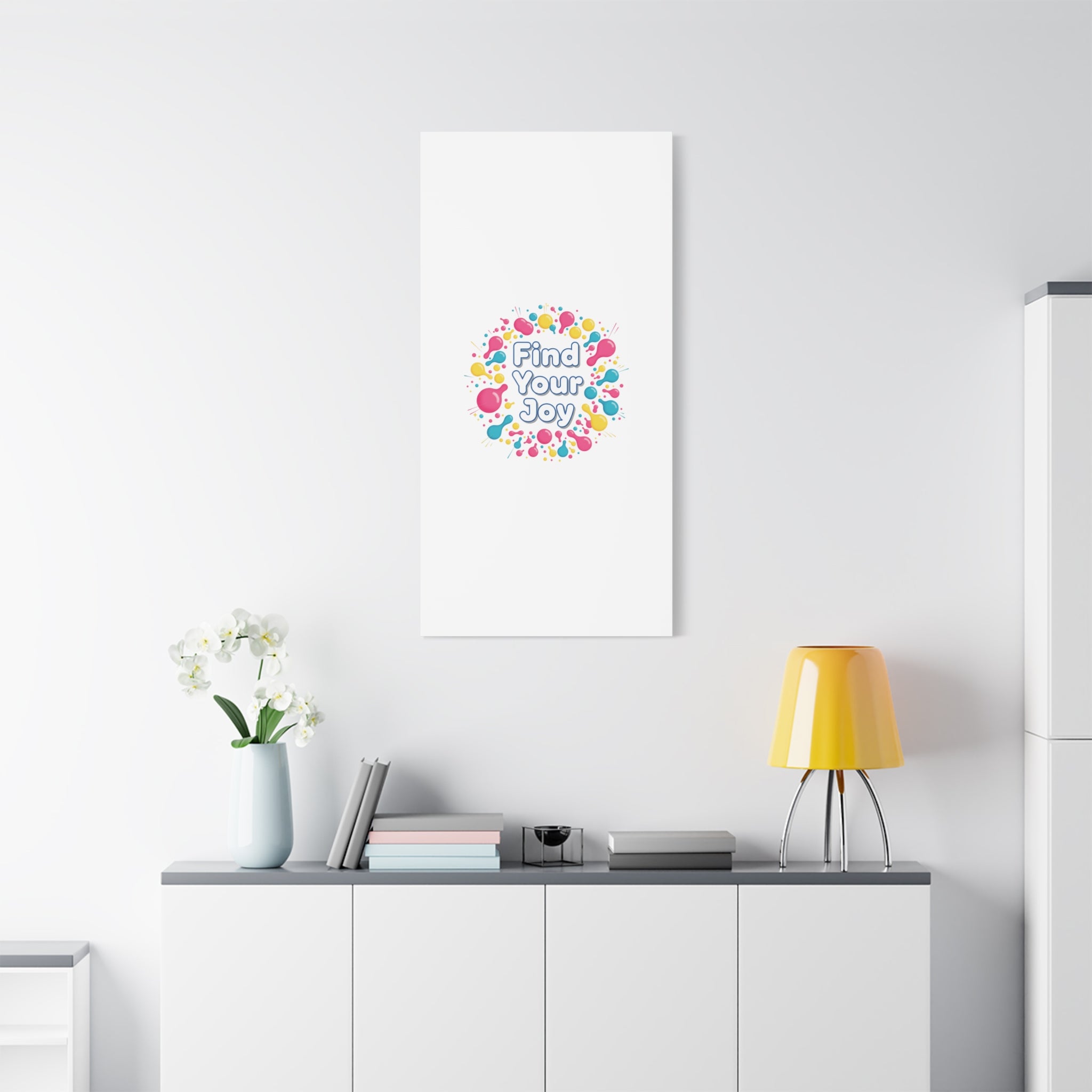 Find Your Joy Canvas | Dopamine Decor, Neon Gradient Squiggle Art