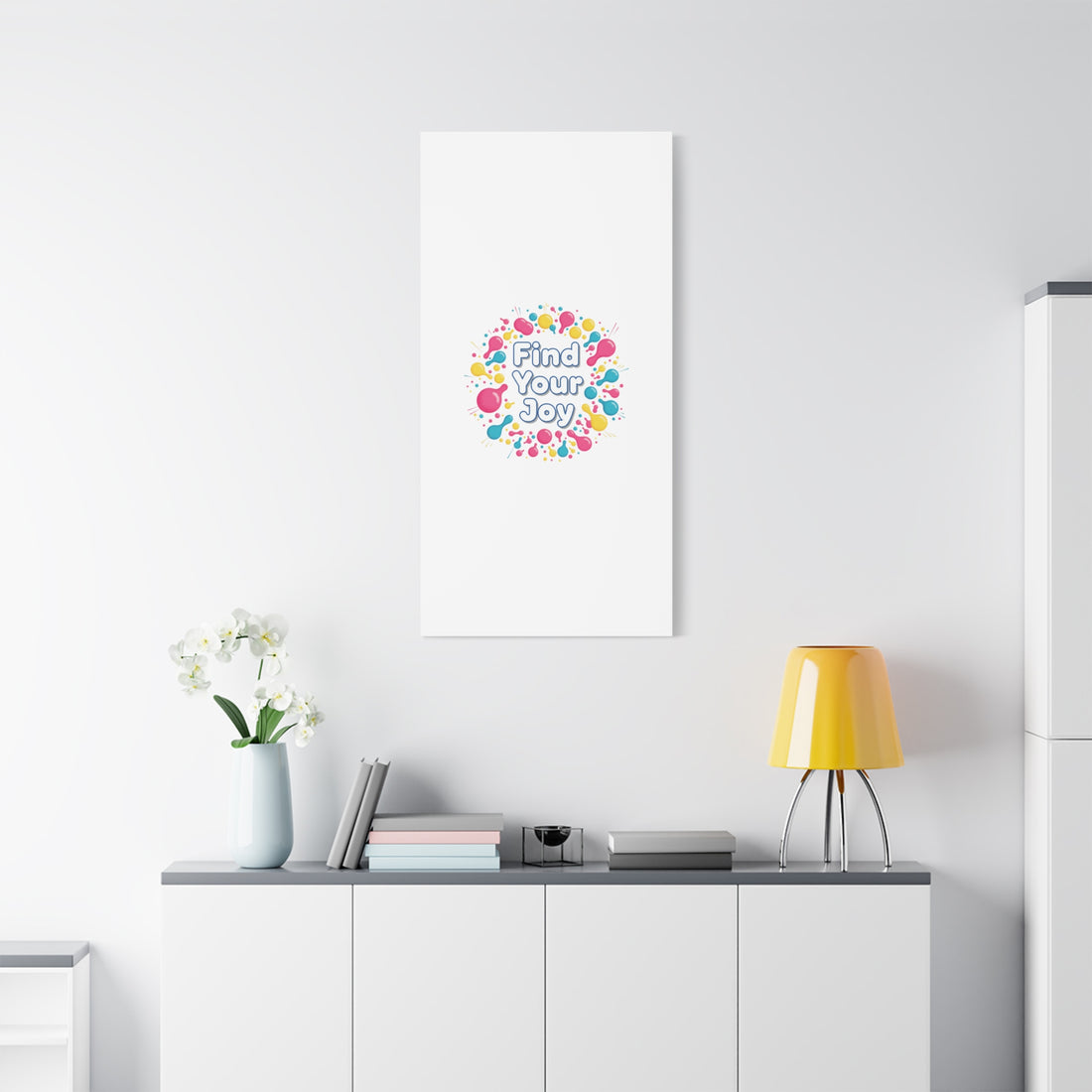 Find Your Joy Canvas | Dopamine Decor, Neon Gradient Squiggle Art