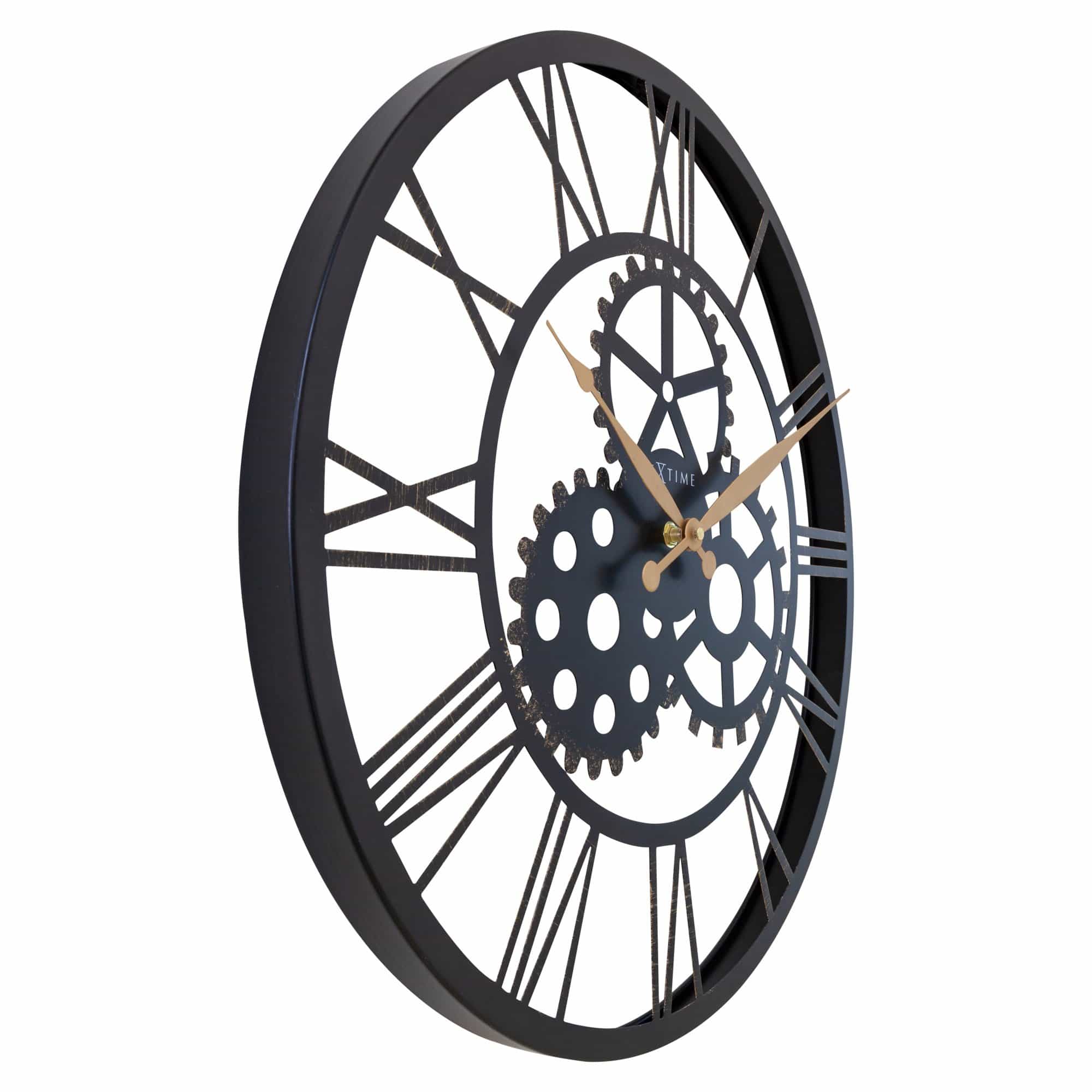 Roman Wall Clock - 50cm - Silent - Large  - Metal - "Birmingham" - Goat Corp