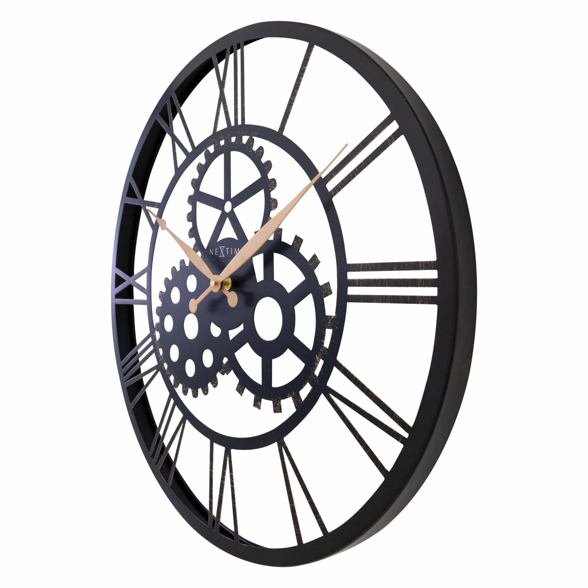 Roman Wall Clock - 50cm - Silent - Large  - Metal - "Birmingham" - Goat Corp