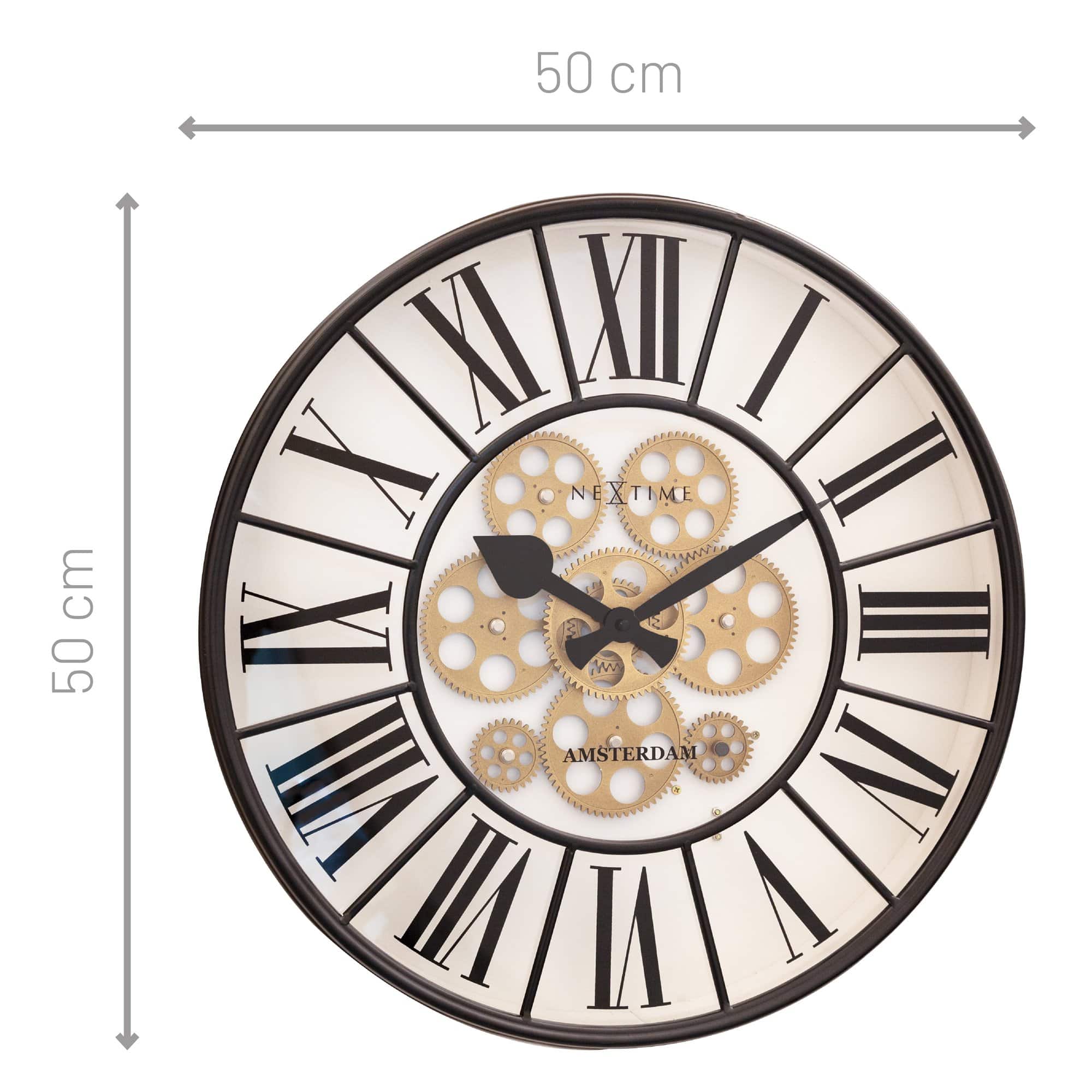 Moving Gear Clock - Large Wall Clock - 50cm - "William" - Goat Corp