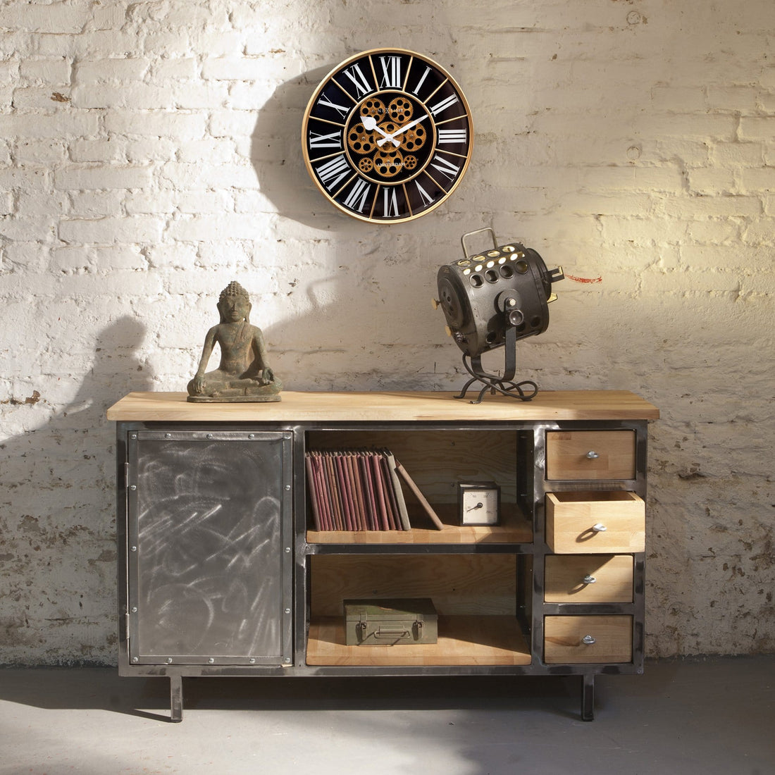 Moving Gear clock - Large Wall Clock - 50cm -  "William" - Goat Corp