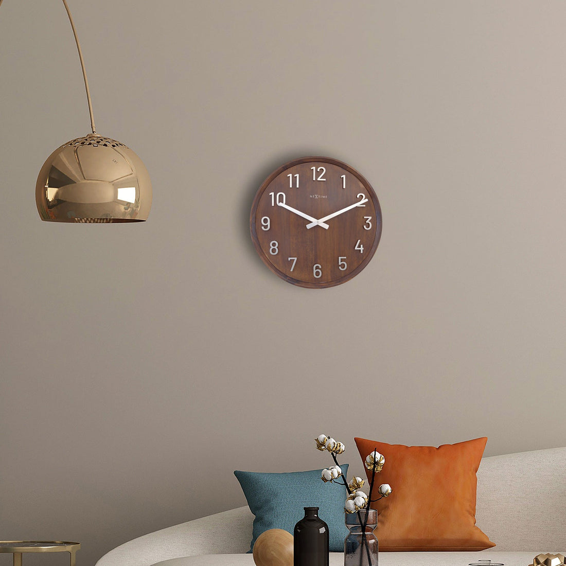 Large Wall clock 50cm - Silent - Wood/Metal - "Precious" - Goat Corp