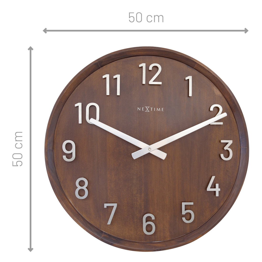 Large Wall clock 50cm - Silent - Wood/Metal - "Precious" - Goat Corp