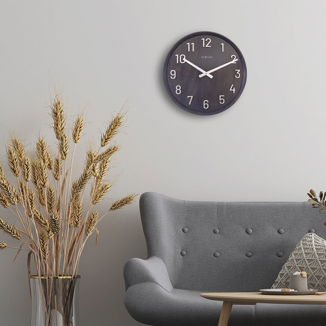 Large Wall clock 50cm - Silent - Wood/Metal - "Precious" - Goat Corp
