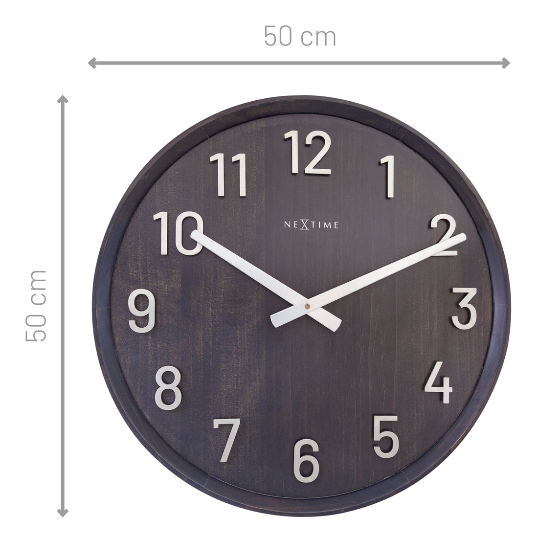 Large Wall clock 50cm - Silent - Wood/Metal - "Precious" - Goat Corp
