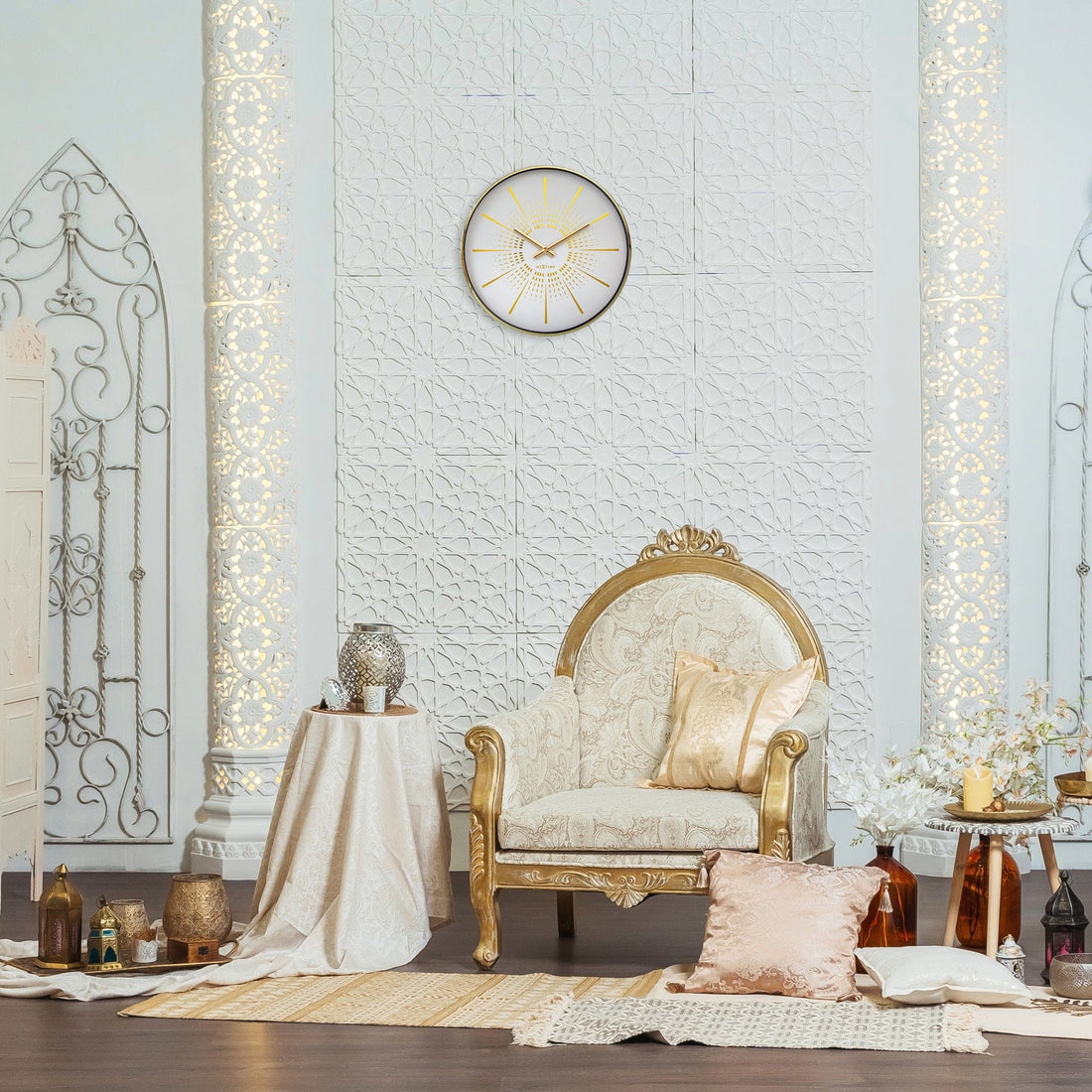 Wall clock 40cm - Silent - Metal - "Excentric" - Goat Corp