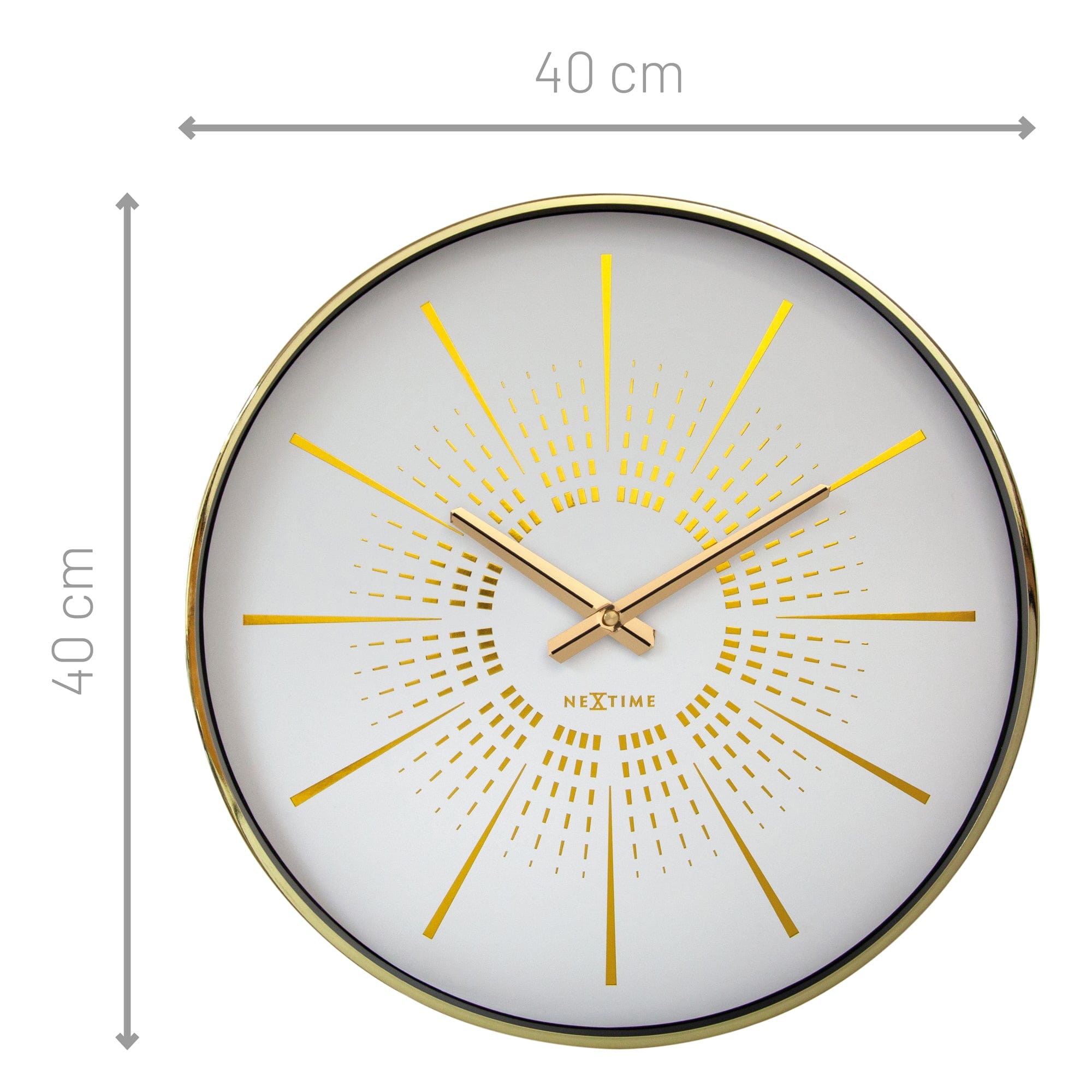 Wall clock 40cm - Silent - Metal - "Excentric" - Goat Corp