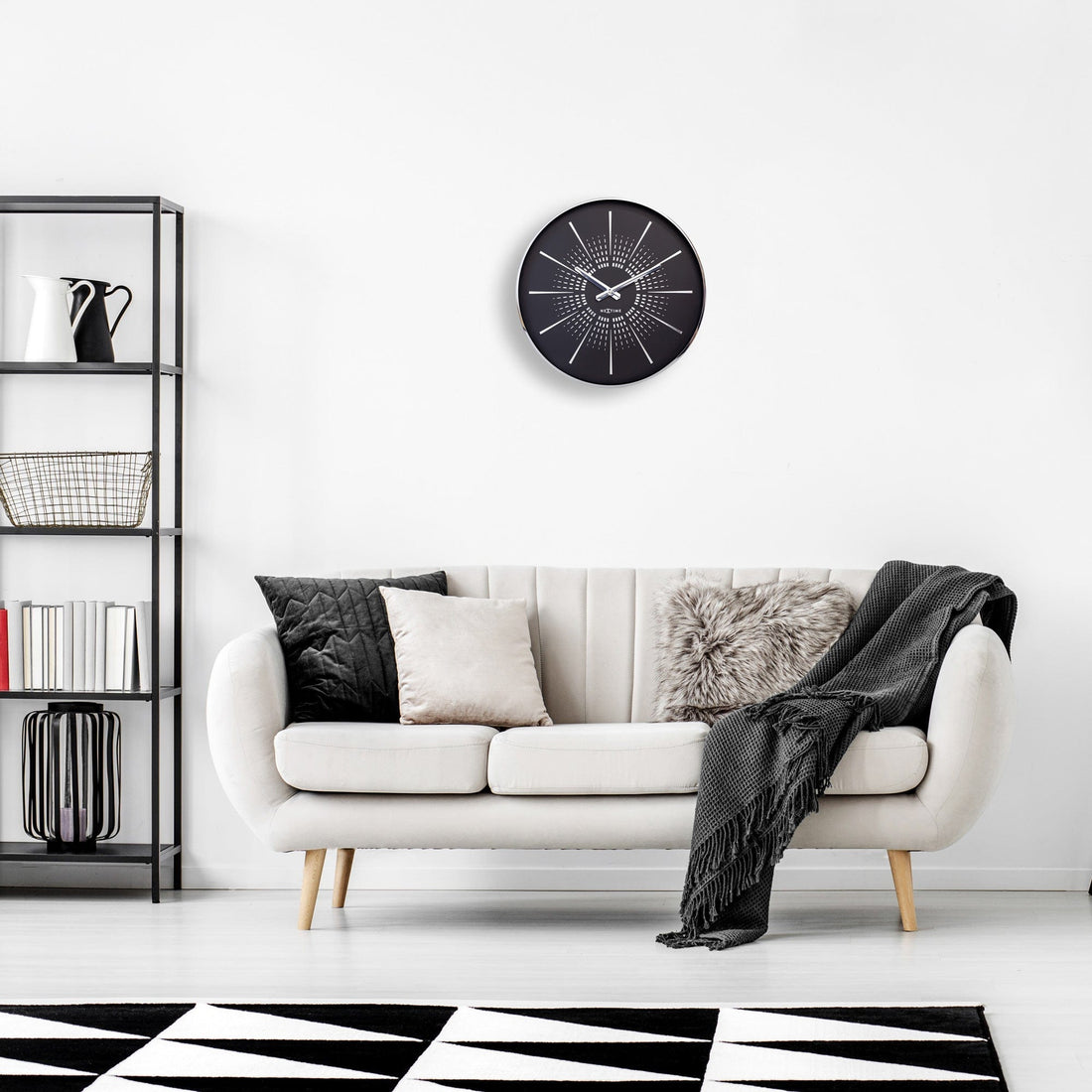 Wall clock 40cm - Silent - Metal - "Excentric" - Goat Corp