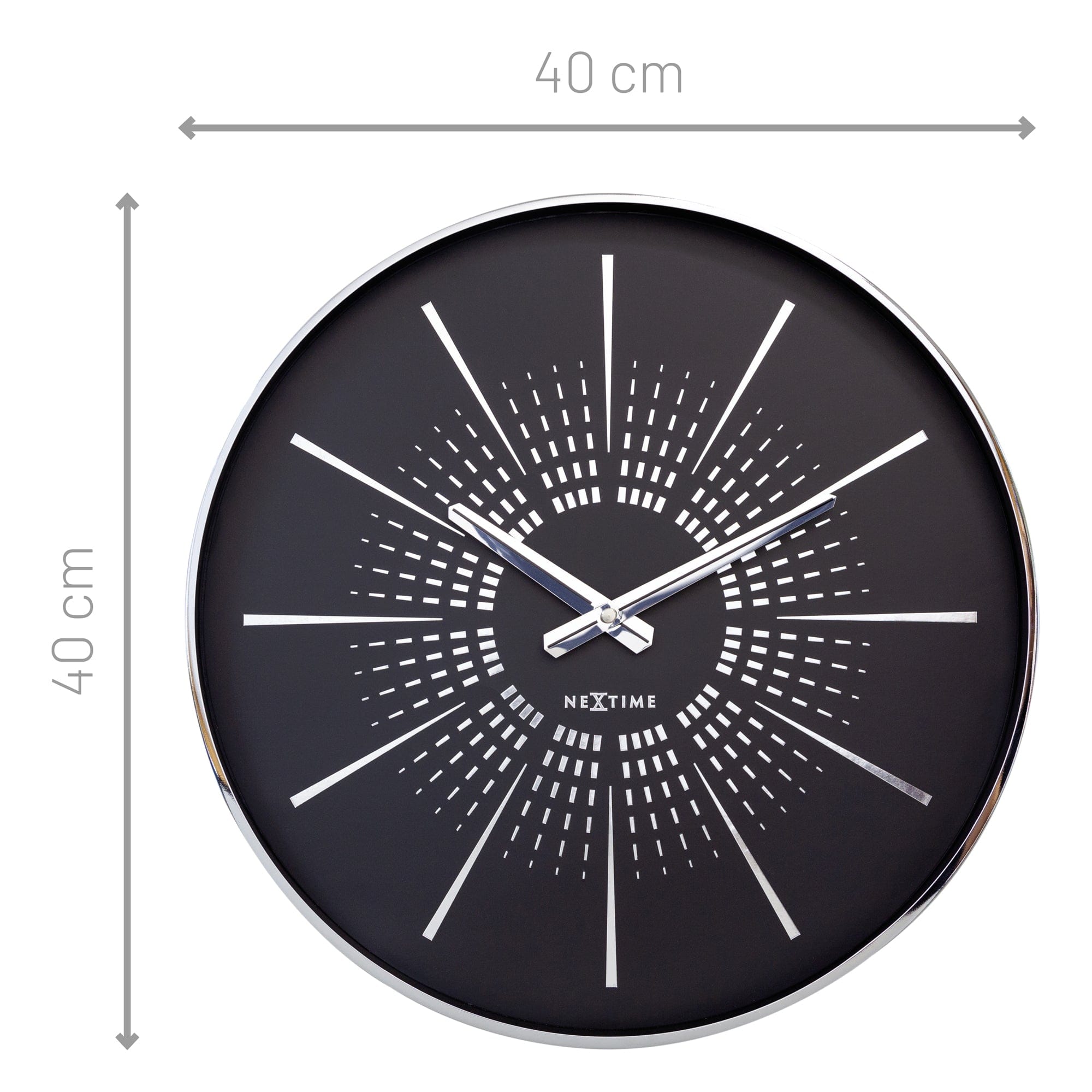 Wall clock 40cm - Silent - Metal - "Excentric" - Goat Corp