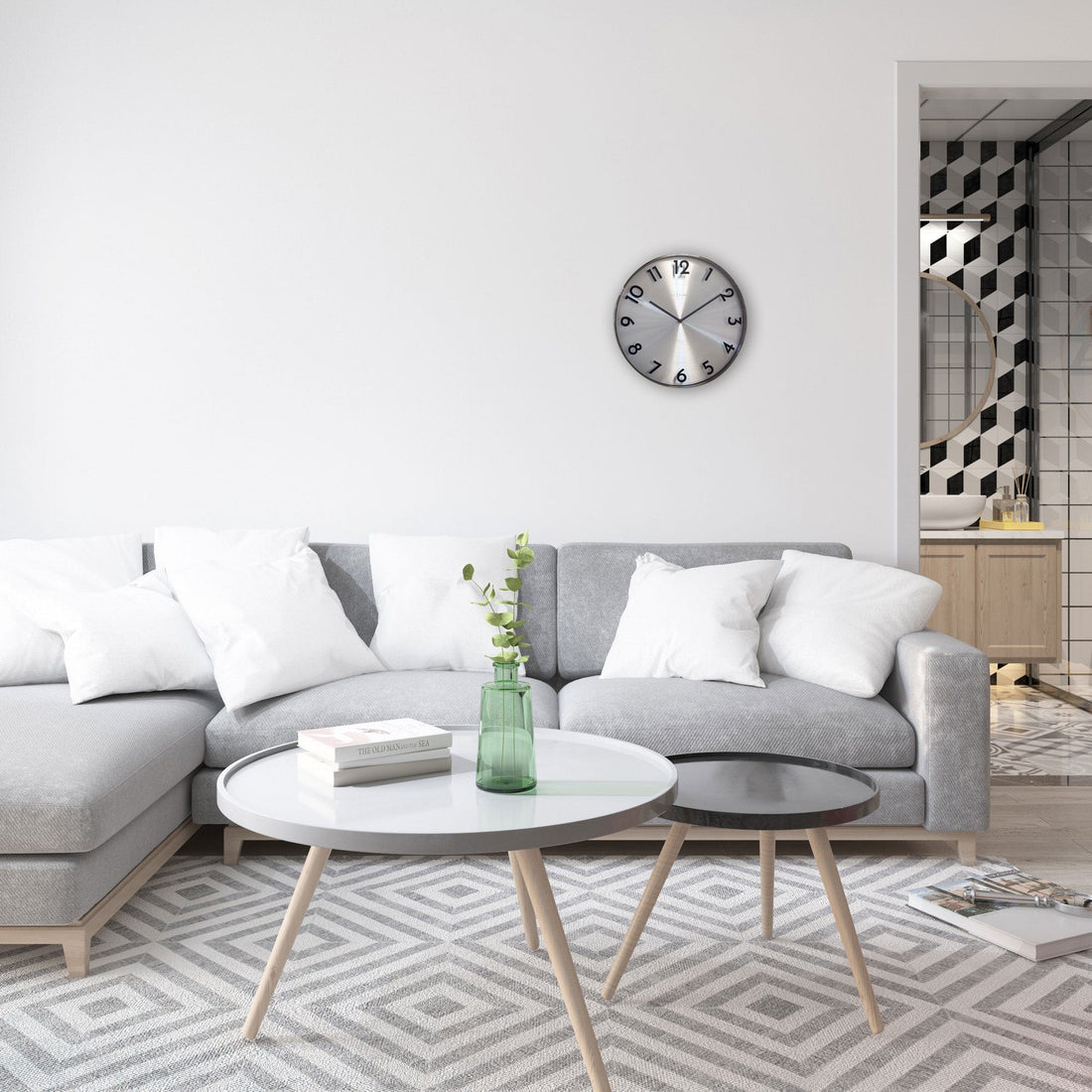 Wall clock 40cm - Silent - Metal - "Reflection" - Goat Corp