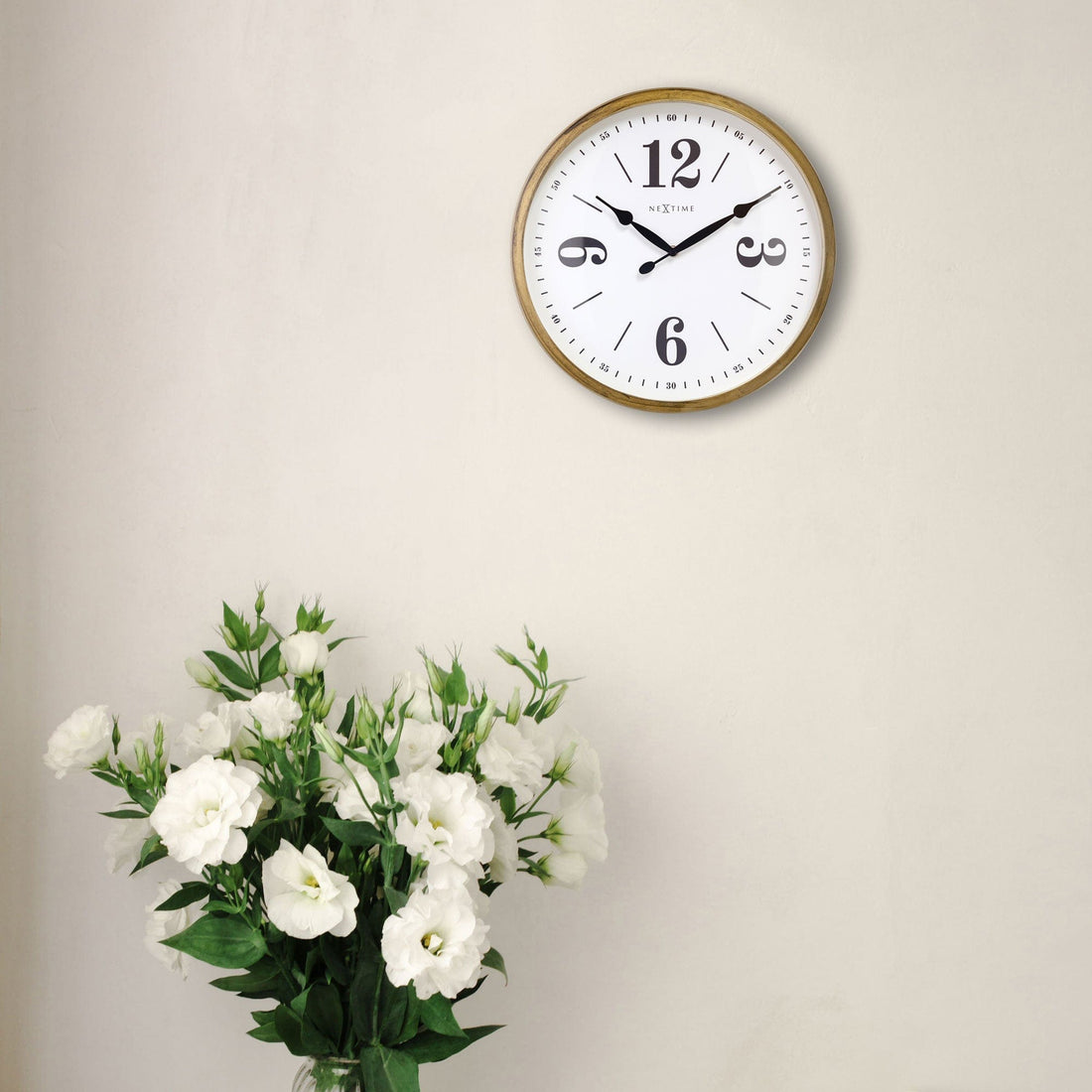 Wall clock 39cm - Silent - White - Metal - "Classic" - Goat Corp