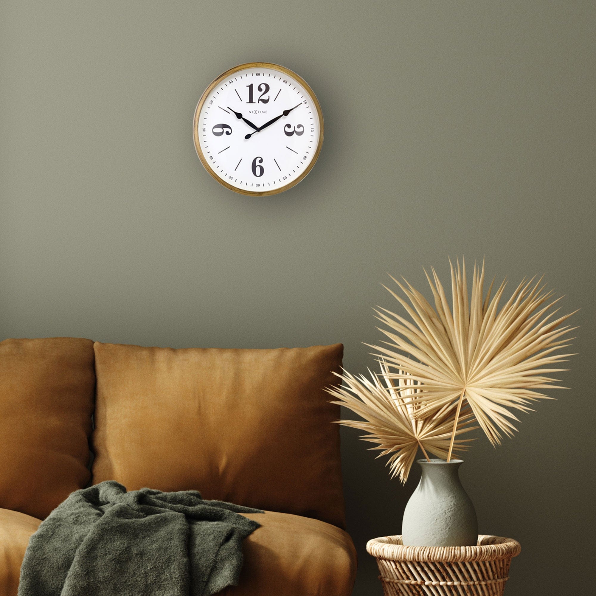 Wall clock 39cm - Silent - White - Metal - "Classic" - Goat Corp