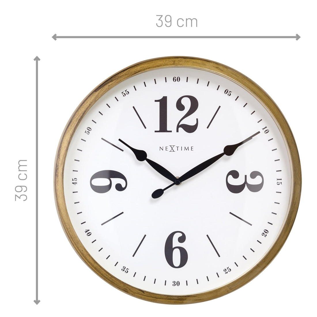 Wall clock 39cm - Silent - White - Metal - "Classic" - Goat Corp