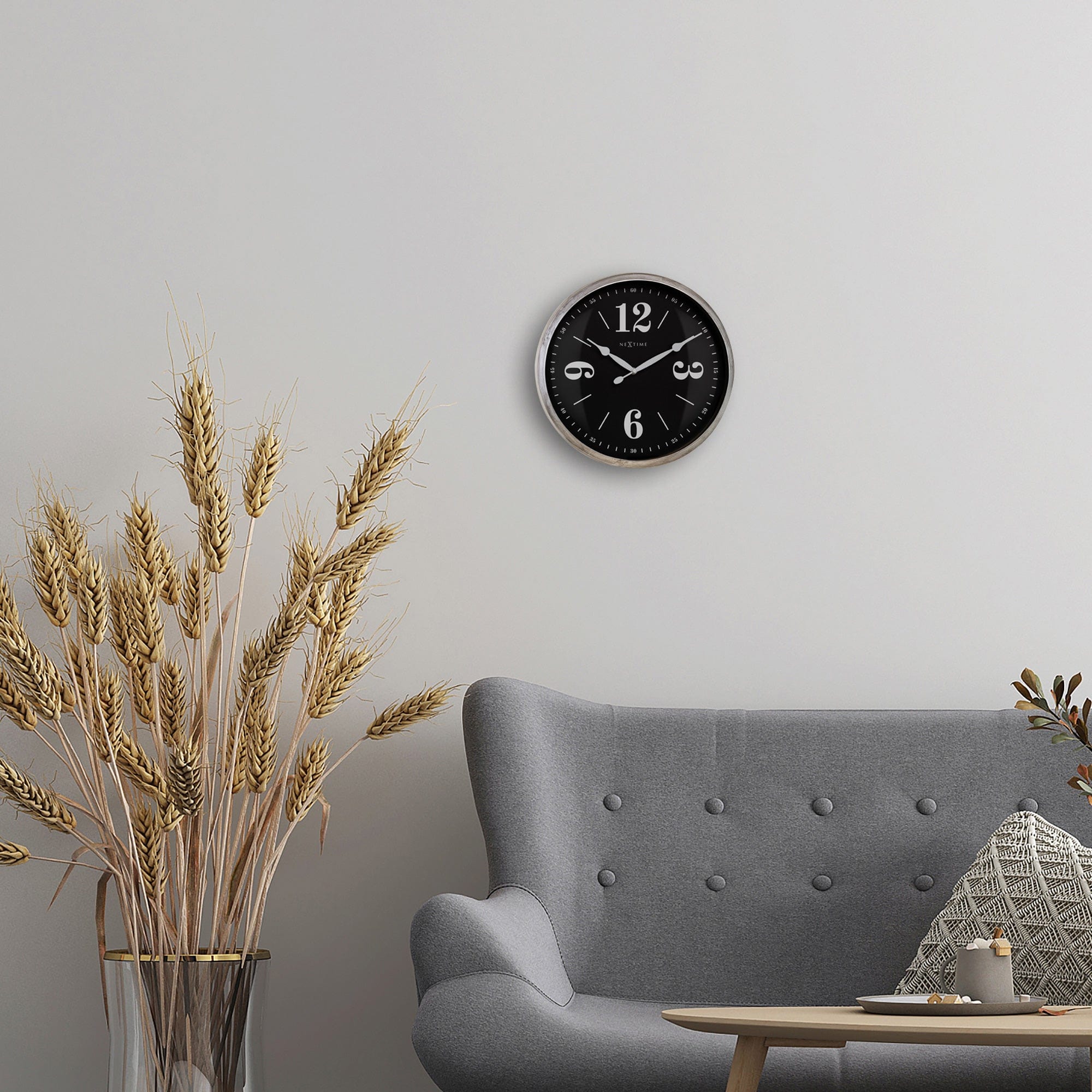 Wall clock 39cm - Silent - White - Metal - "Classic" - Goat Corp