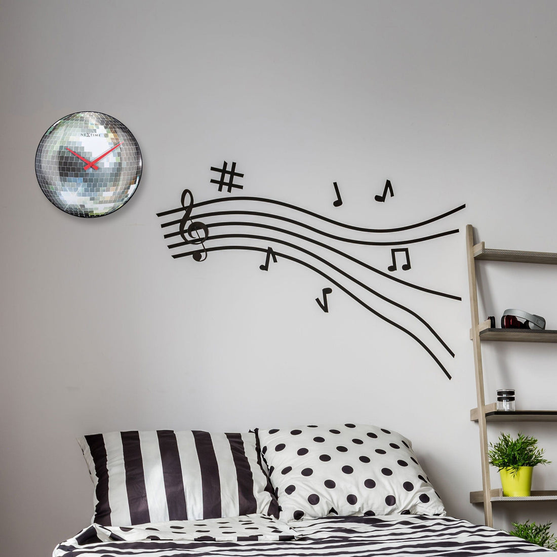 Wall clock 35cm - Silent - Dome Glass - "Disco Ball" - Goat Corp