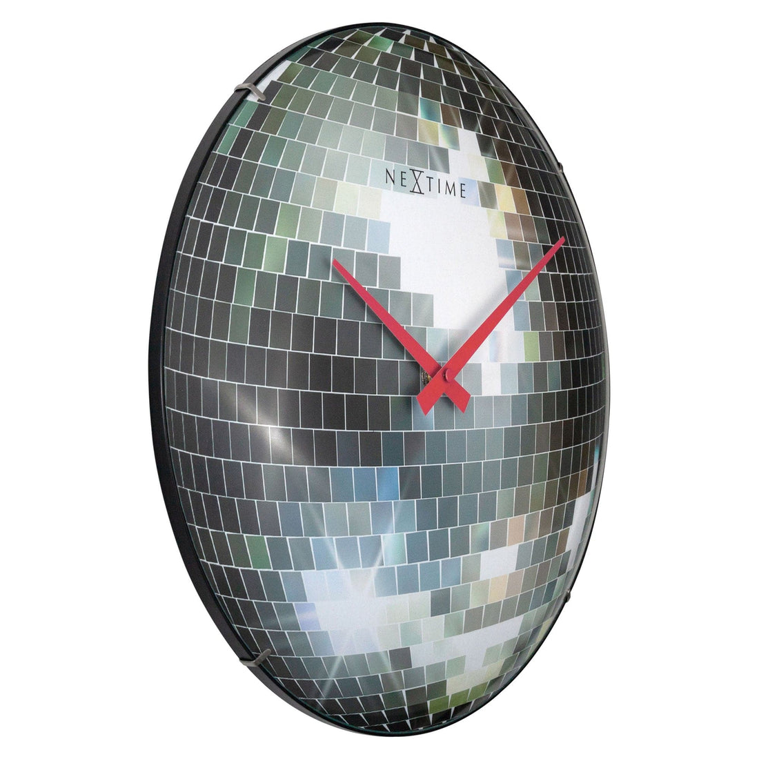 Wall clock 35cm - Silent - Dome Glass - "Disco Ball" - Goat Corp