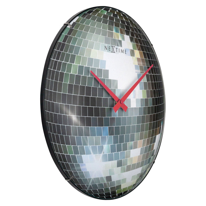Wall clock 35cm - Silent - Dome Glass - "Disco Ball" - Goat Corp