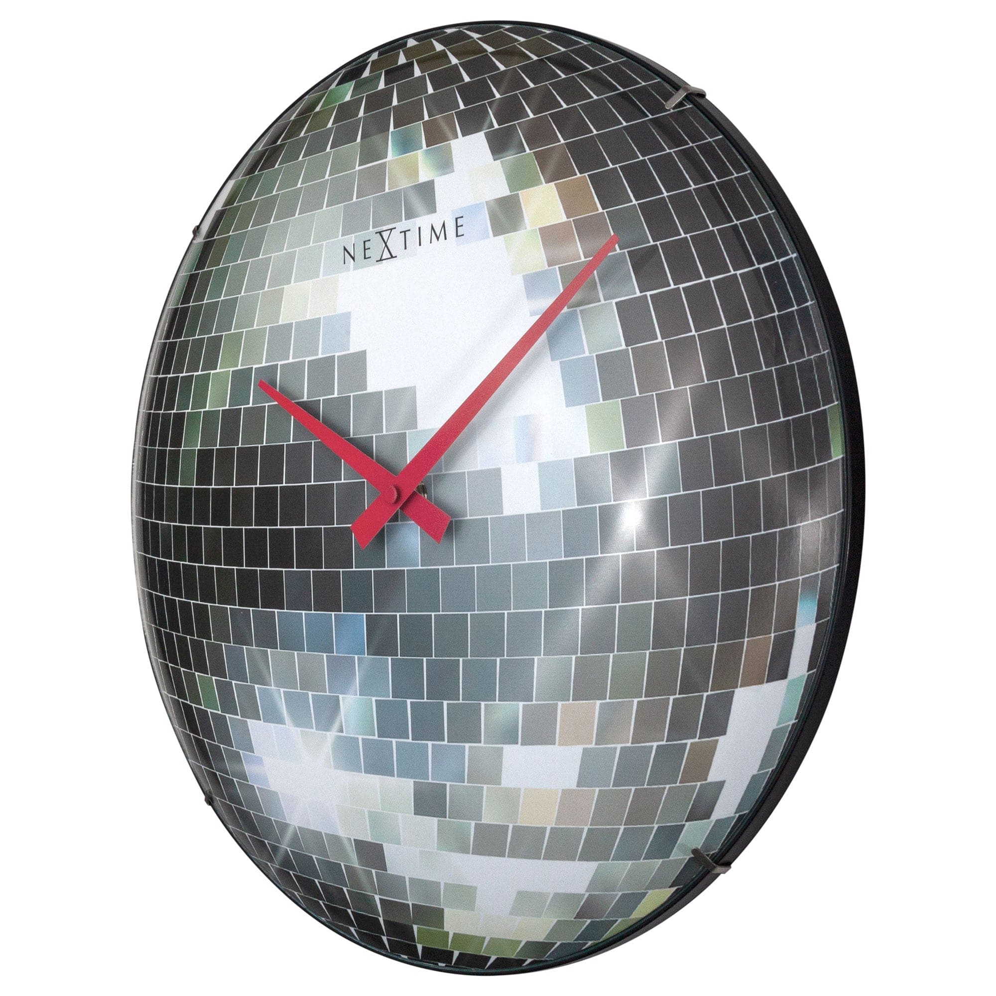 Wall clock 35cm - Silent - Dome Glass - "Disco Ball" - Goat Corp