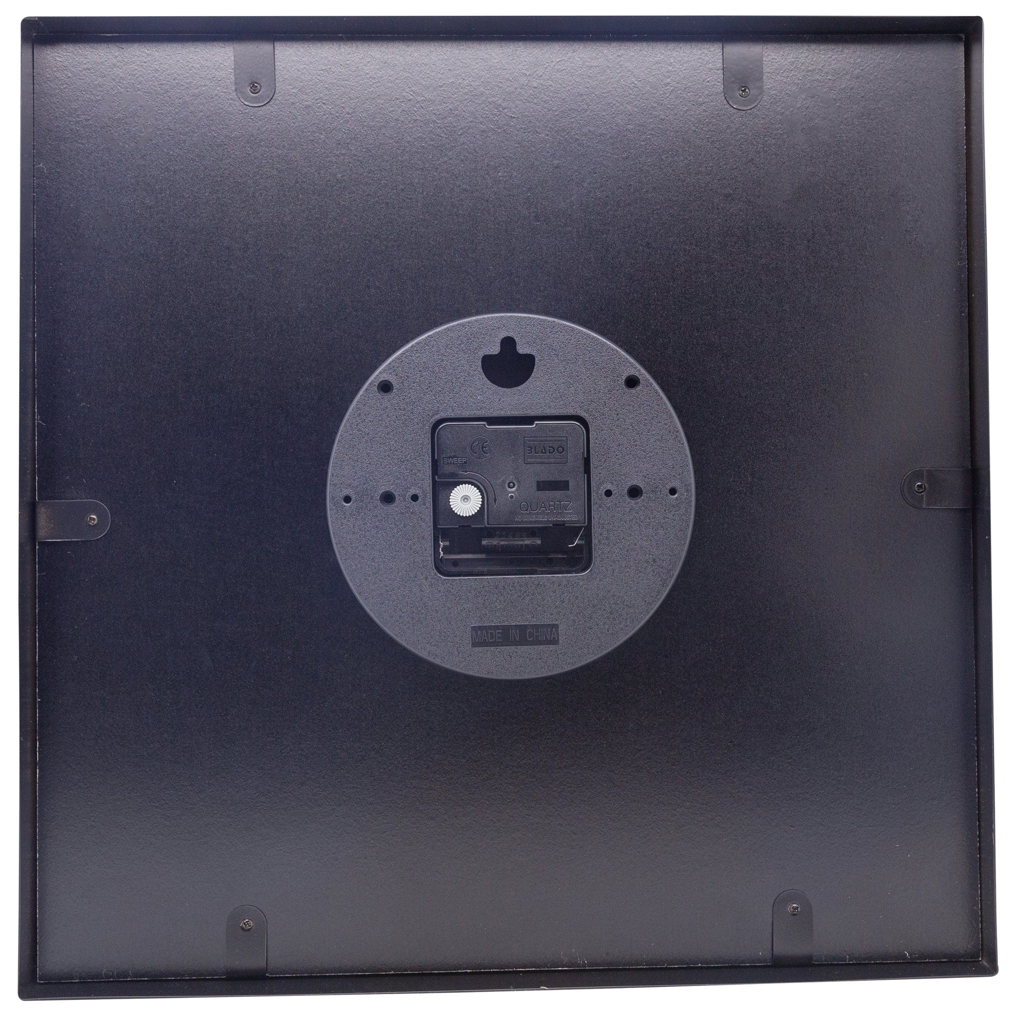 Wall clock 35x35cm - Silent - Arabic - Metal - "Be Square" - Goat Corp