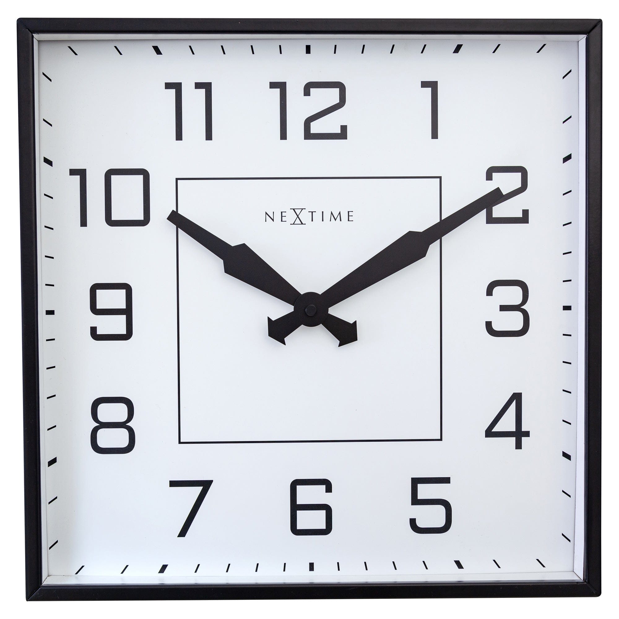 Wall clock 35x35cm - Silent - Arabic - Metal - "Be Square" - Goat Corp