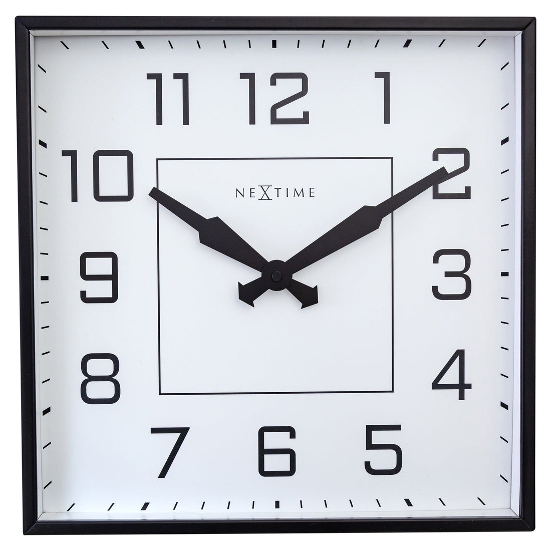 Wall clock 35x35cm - Silent - Arabic - Metal - "Be Square" - Goat Corp