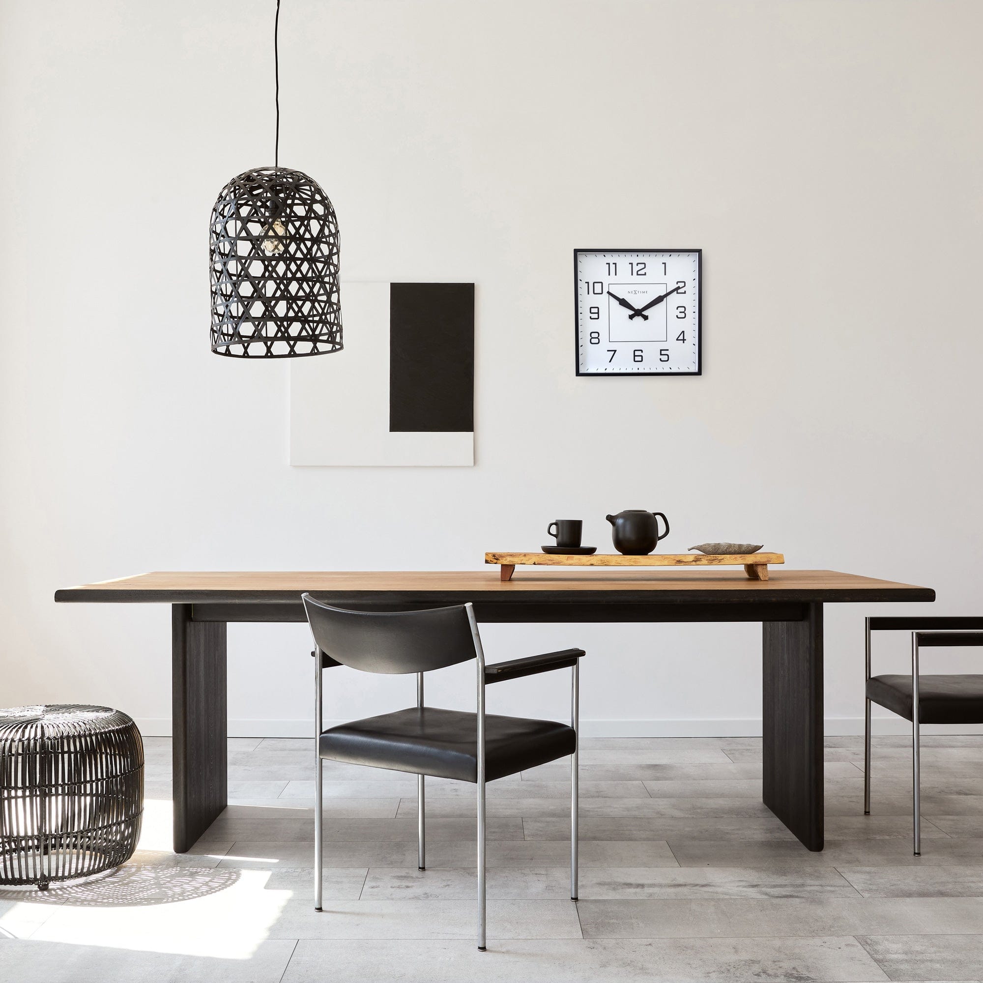 Wall clock 35x35cm - Silent - Arabic - Metal - "Be Square" - Goat Corp