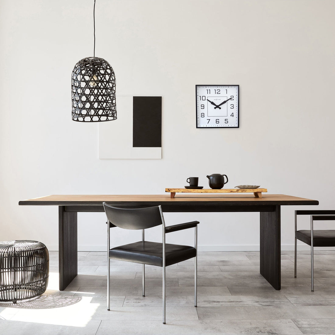 Wall clock 35x35cm - Silent - Arabic - Metal - "Be Square" - Goat Corp