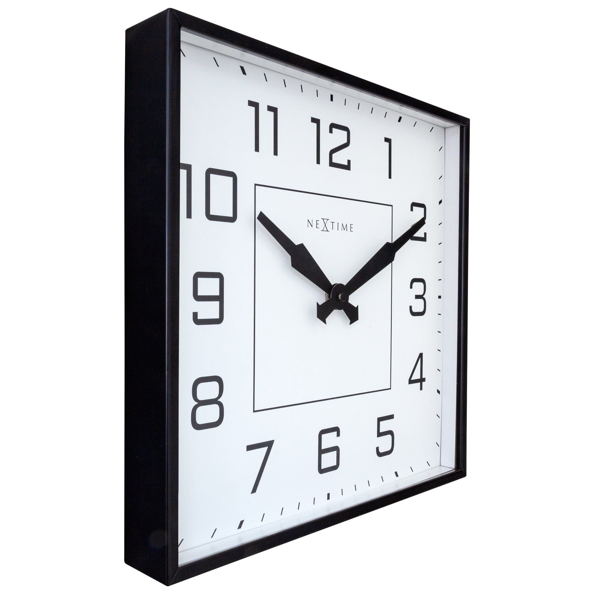 Wall clock 35x35cm - Silent - Arabic - Metal - "Be Square" - Goat Corp