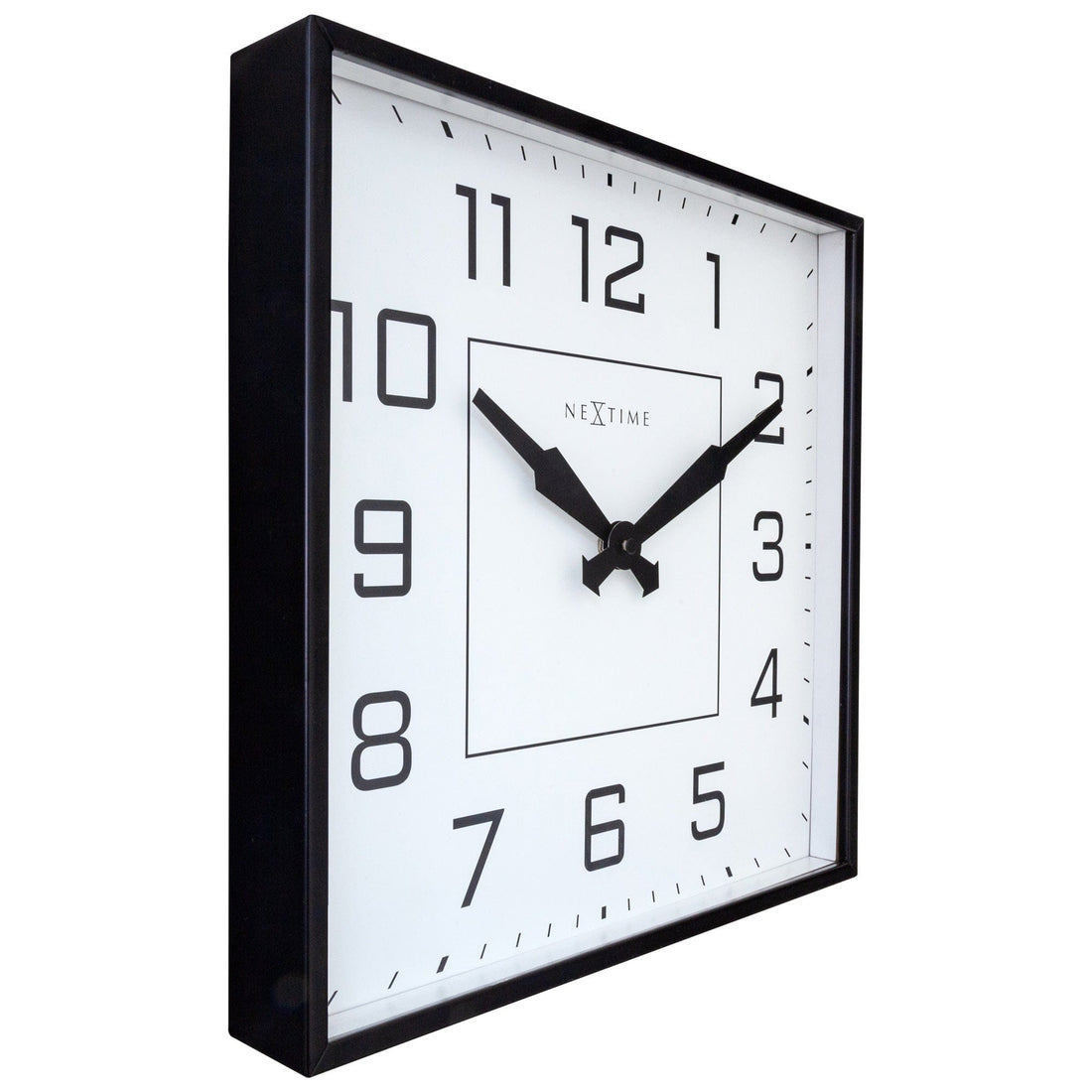 Wall clock 35x35cm - Silent - Arabic - Metal - "Be Square" - Goat Corp