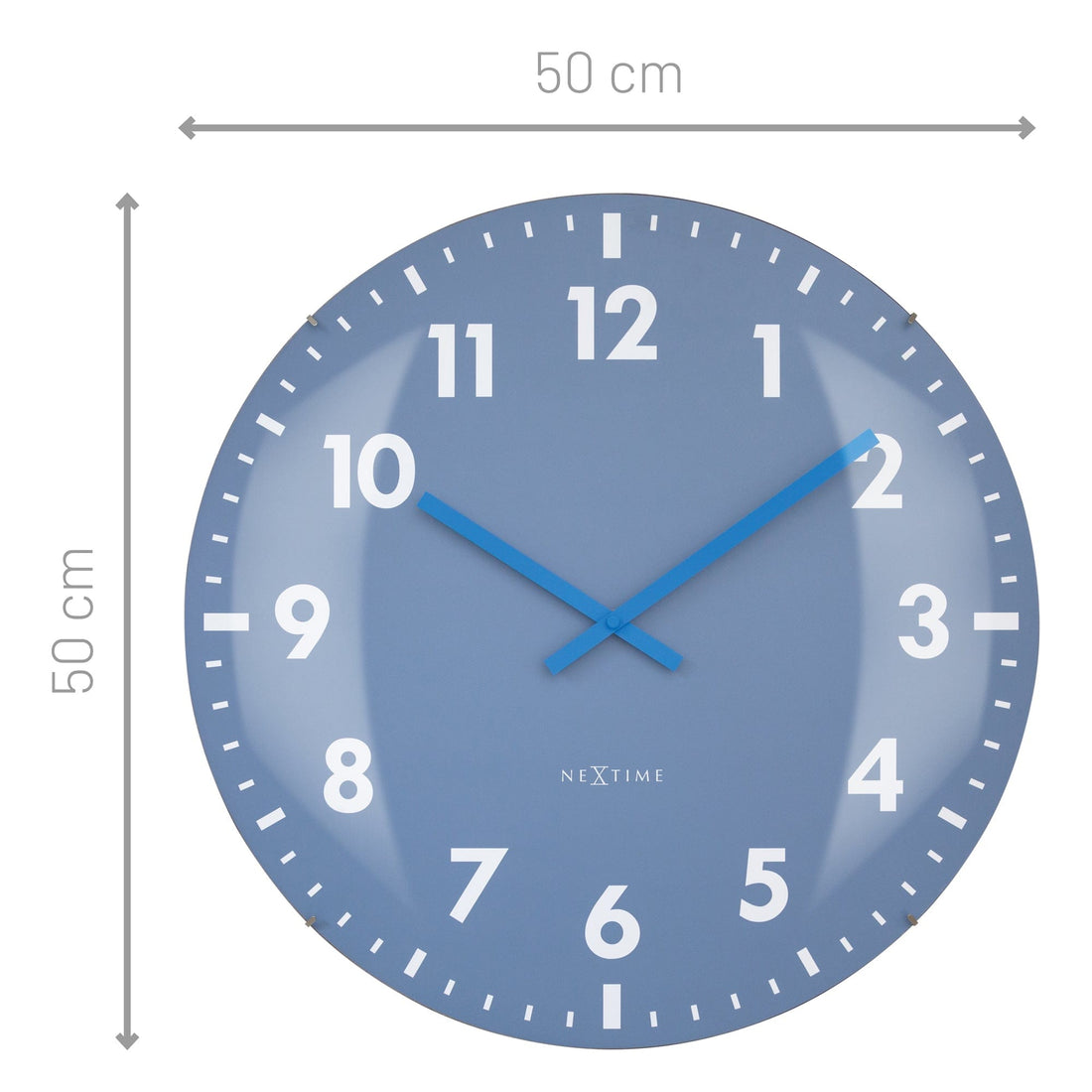 Large Wall Clock 50cm Domed Glass Lens - Silent - Glass - "Duomo 50" - Goat Corp