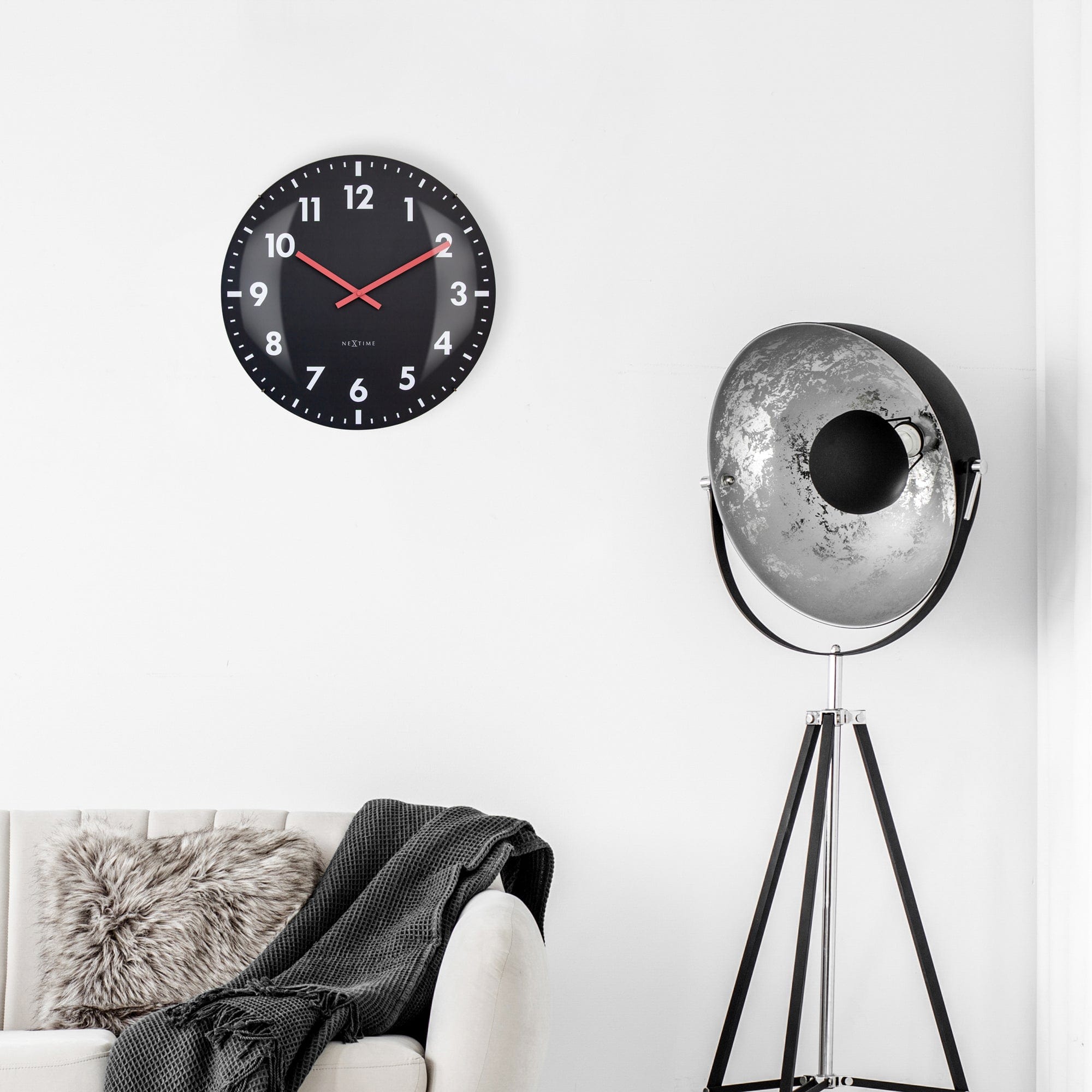 Large Wall Clock 50cm Domed Glass Lens - Silent - Glass - "Duomo 50" - Goat Corp
