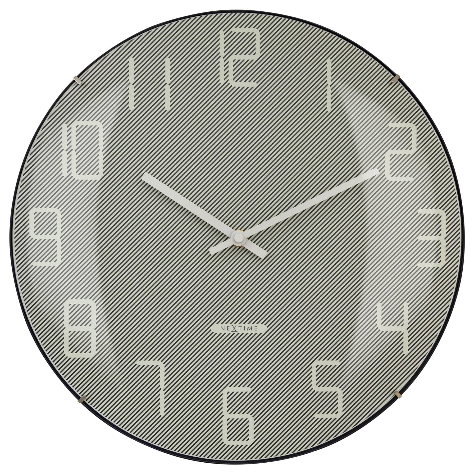 Wall Clock 35cm Domed Glass Lens - Silent - Glass -"Shade" - Goat Corp