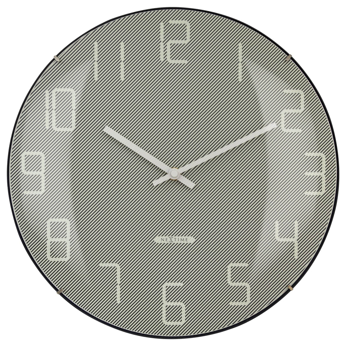 Wall Clock 35cm Domed Glass Lens - Silent - Glass -"Shade" - Goat Corp