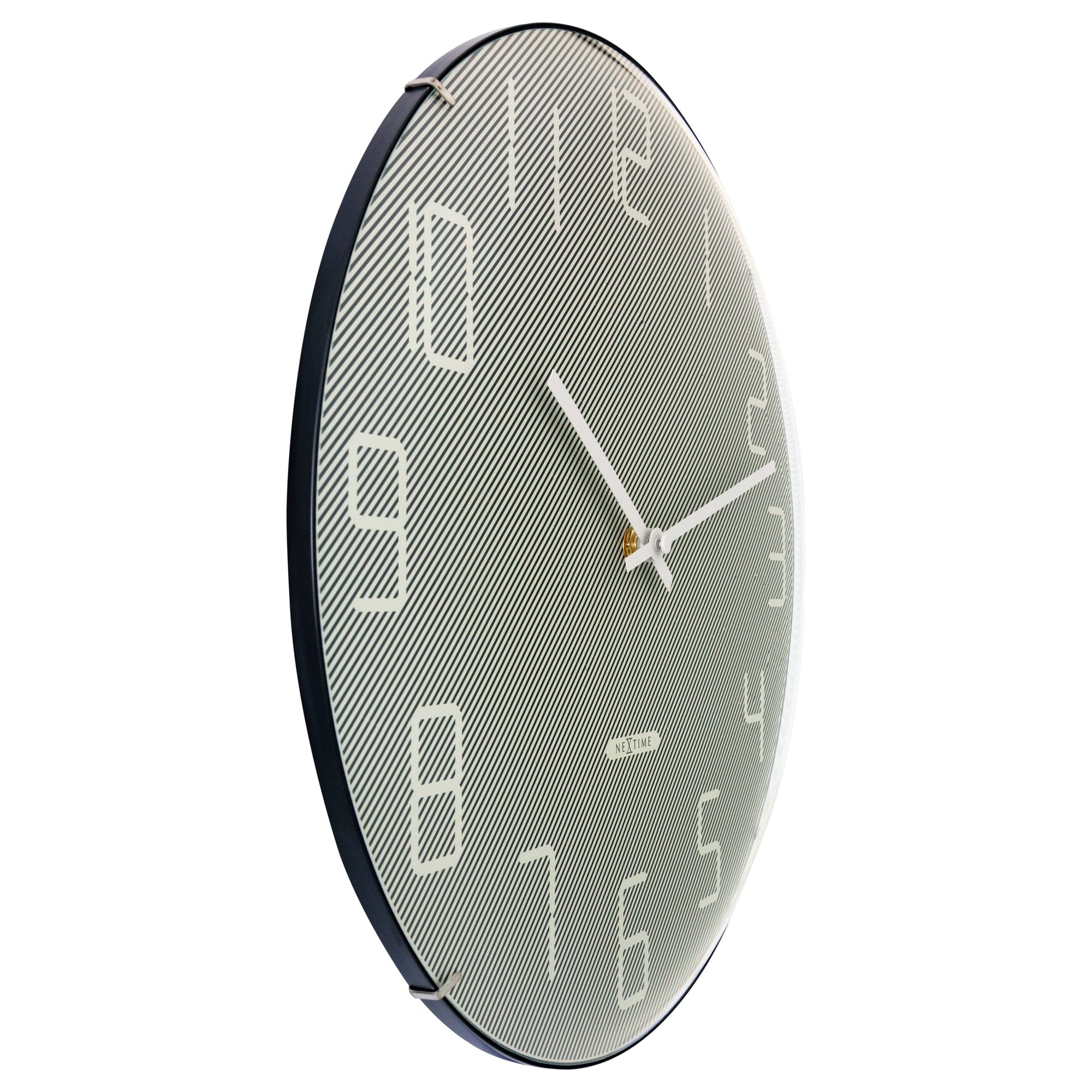 Wall Clock 35cm Domed Glass Lens - Silent - Glass -"Shade" - Goat Corp