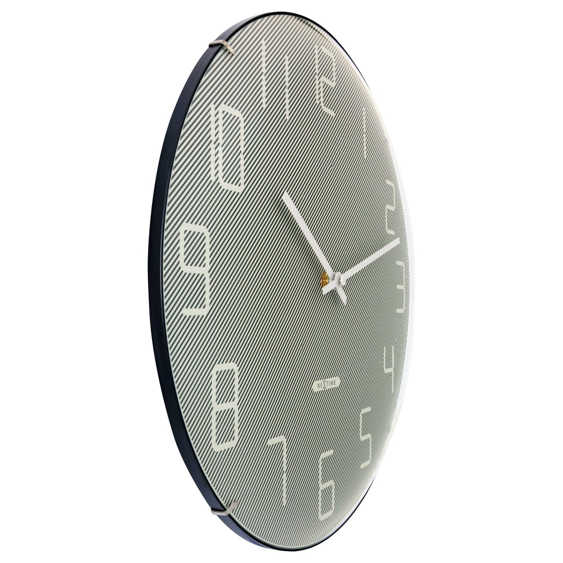 Wall Clock 35cm Domed Glass Lens - Silent - Glass -"Shade" - Goat Corp