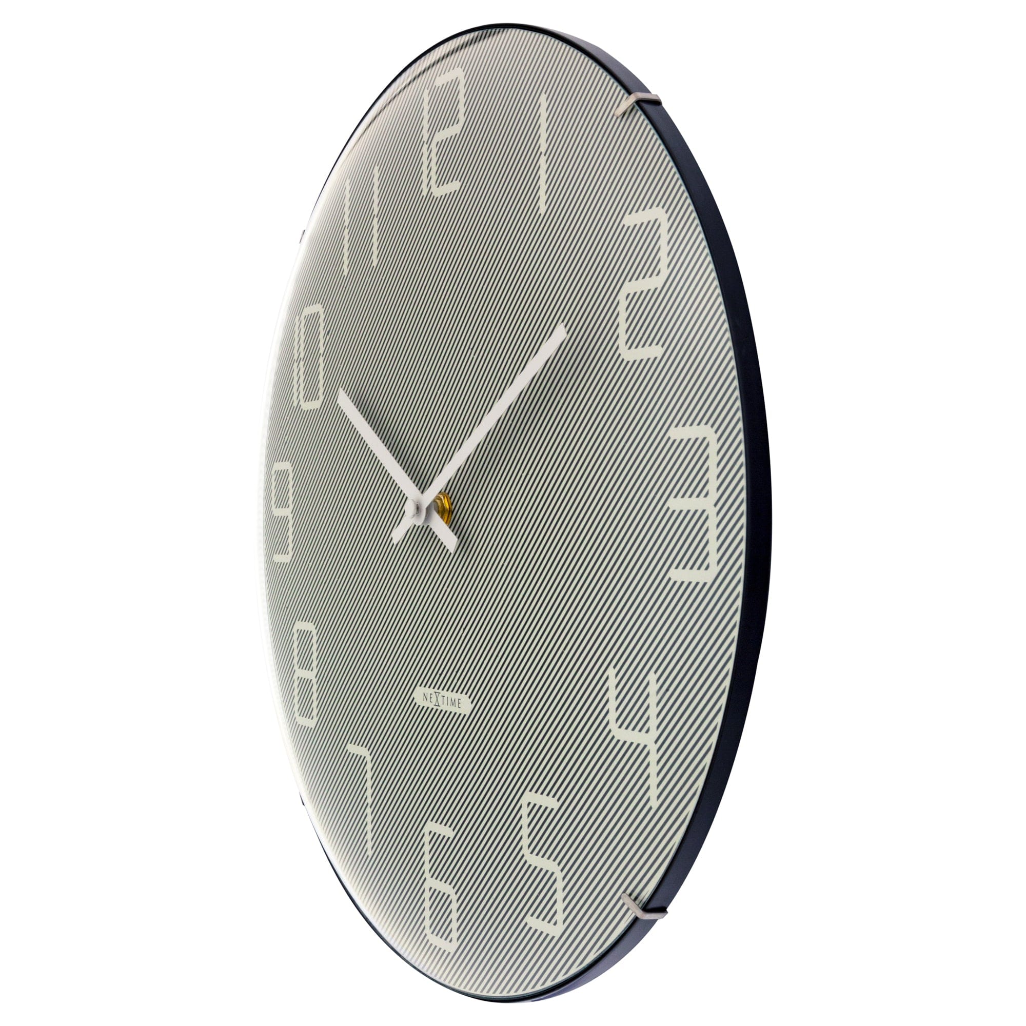 Wall Clock 35cm Domed Glass Lens - Silent - Glass -"Shade" - Goat Corp