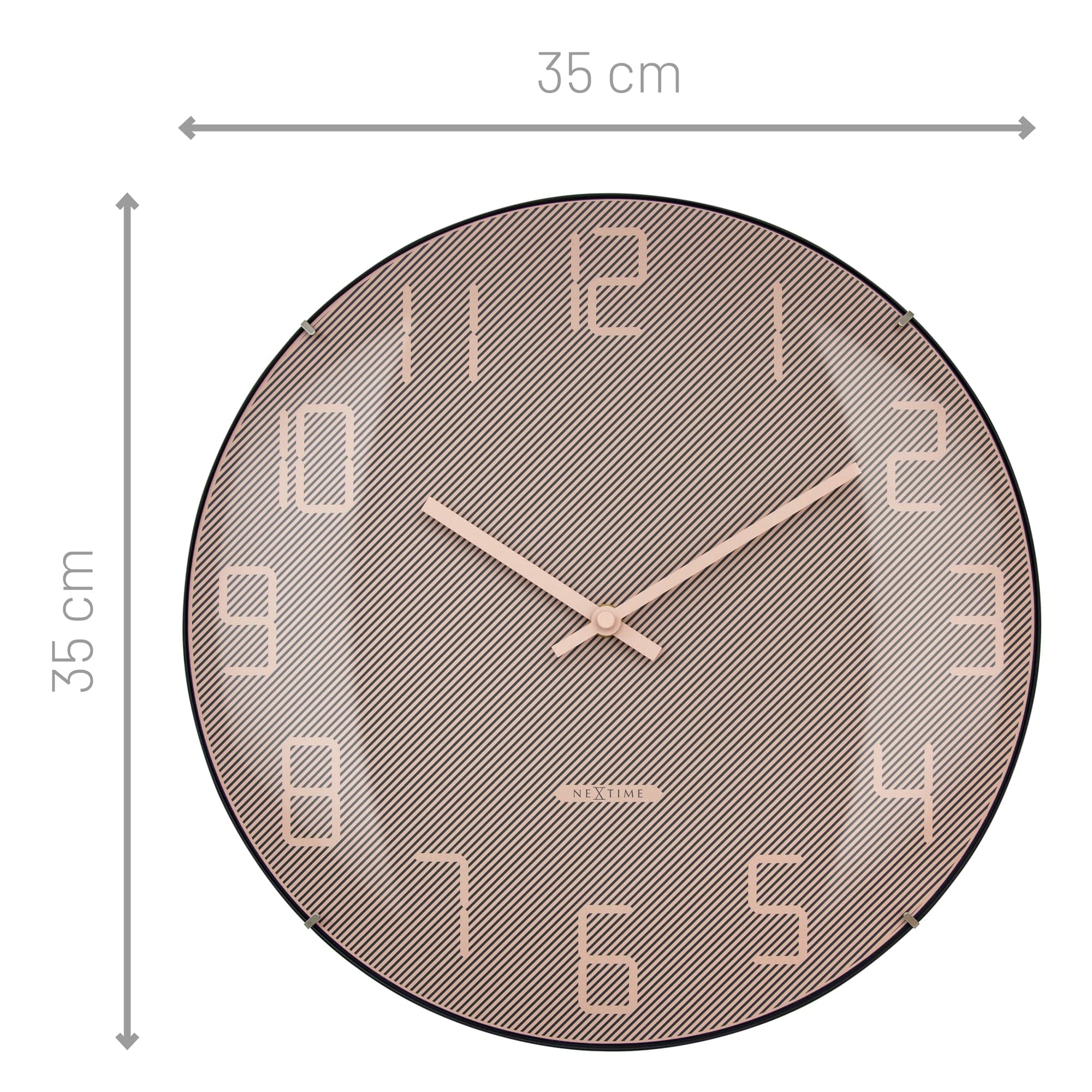 Wall Clock 35cm Domed Glass Lens - Silent - Glass -"Shade" - Goat Corp