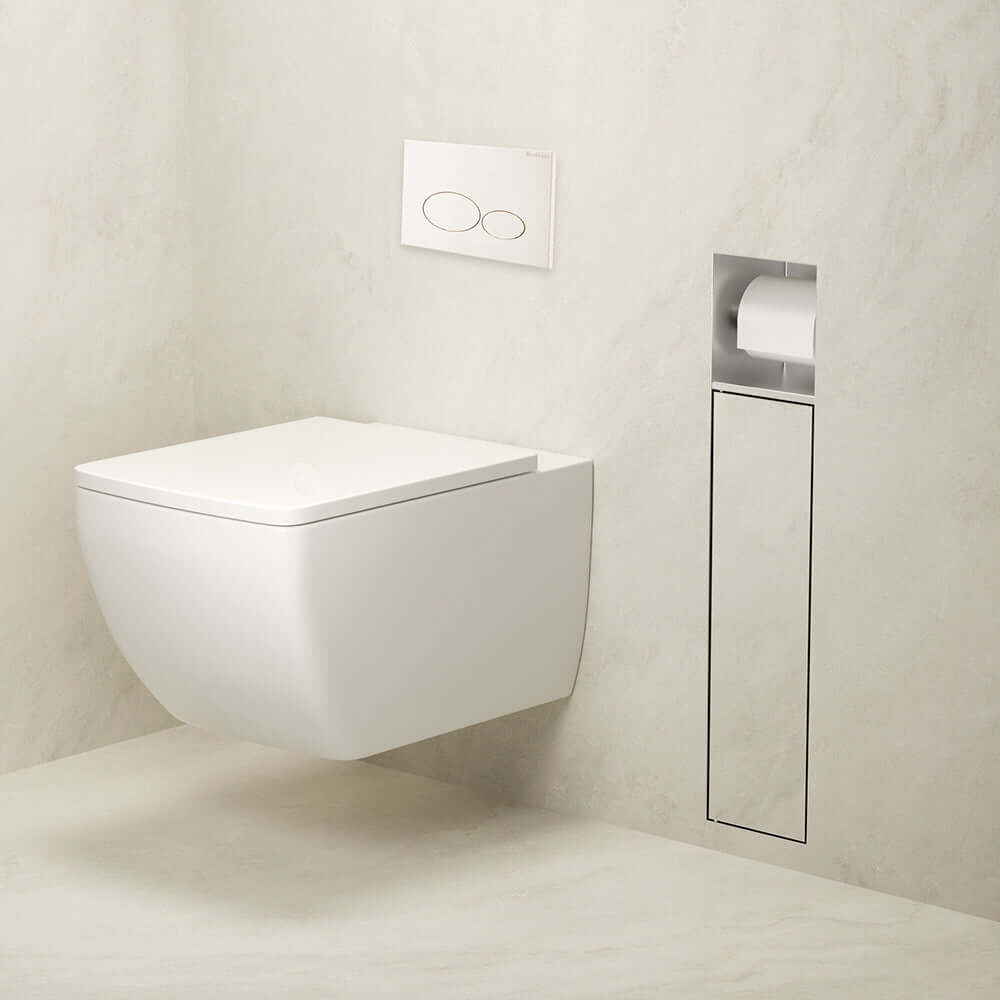 Wiesbaden Rocko Inbouw Toiletrol- en Borstelhouder Betegelbaar RVS