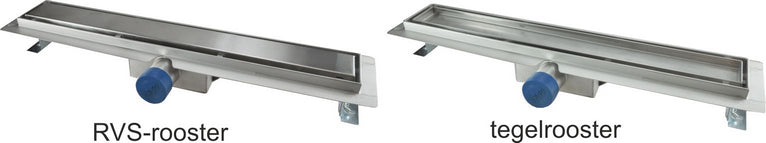 Tegelrooster voor douchegoot 60 x 7 cm RVS